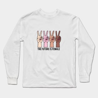 Female hands with peace sign Long Sleeve T-Shirt